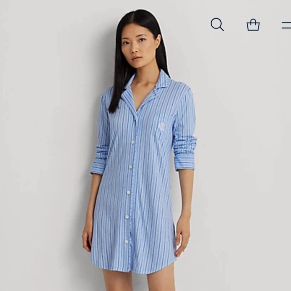 Ralph Lauren Other - Ralph Lauren Striped Cotton-Blend Jersey Sleep Shirt